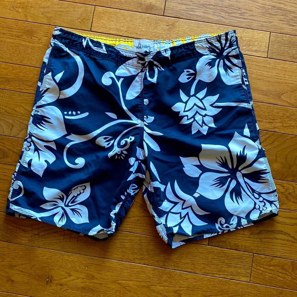 Old Navy Size Large Swim Trunks Navy And White
